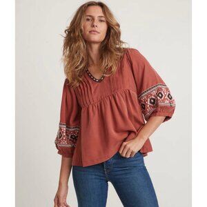 Marine Layer Tocaloma Long Sleeve Boho Blouse
